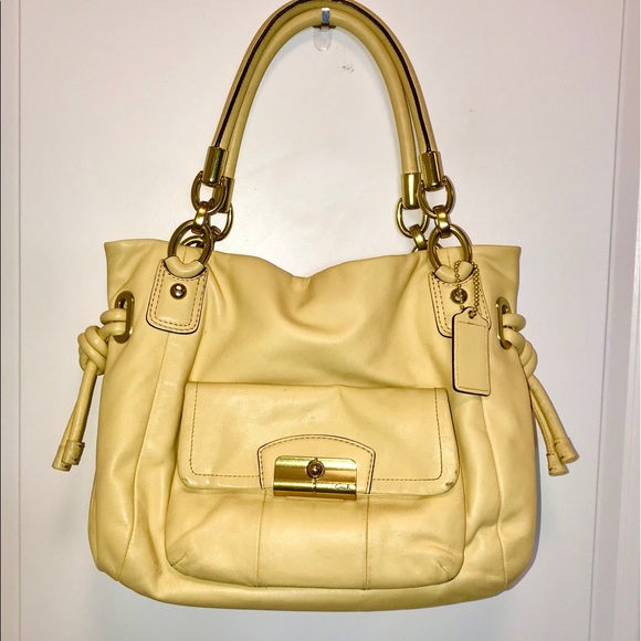 Coach Pastel Yellow/Buttercup Leather Satchel - Picture 8 of 12